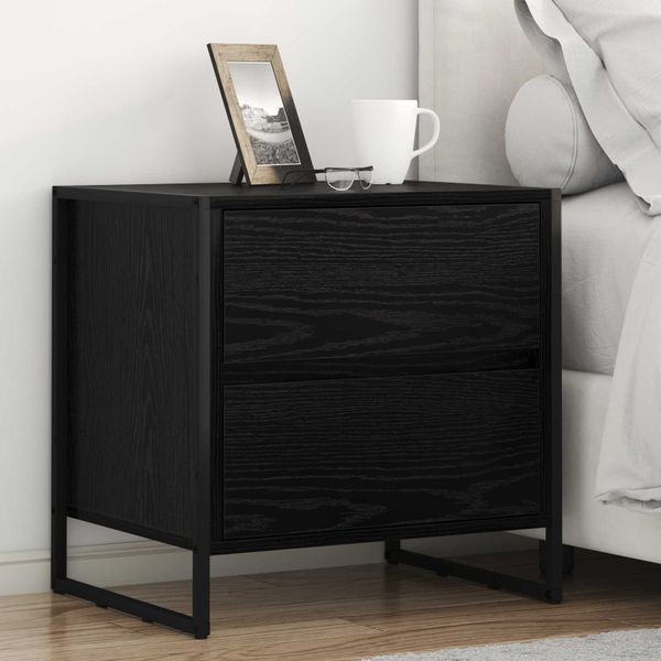 vidaXL Nočný stolík so zásuvkou 2 pcs Čierny dub 50 x 39.5 x 50 cm