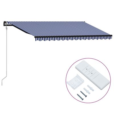 vidaXL Automaticky zaťahovacia markíza 400x300 cm modrá a biela