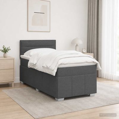 vidaXL Posteľ boxspring s matracom Tmavosivá 90 x 190 cm Látka