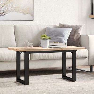 vidaXL Konferenčný stolík v tvare O 90x40x45,5 cm borovica a oceľ