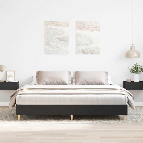 vidaXL Posteľný rám bez matraca Čierna 180x200cm kompozitné drevo