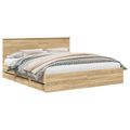 vidaXL Rám postele Sonoma dub 200 x 200 cm Inžinierske drevo