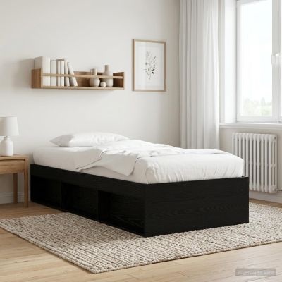 vidaXL Rám postele so skladom Čierny dub 80 x 200 cm Kompozitné drevo