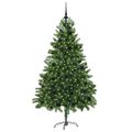 vidaXL Vianočný stromček s 300 LED-i so stojanom Zelená 180 cm PE