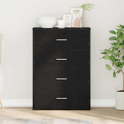 vidaXL Servírovacia skriňa Čierny dub 60 x 31 x 84 cm Kompozitné drevo