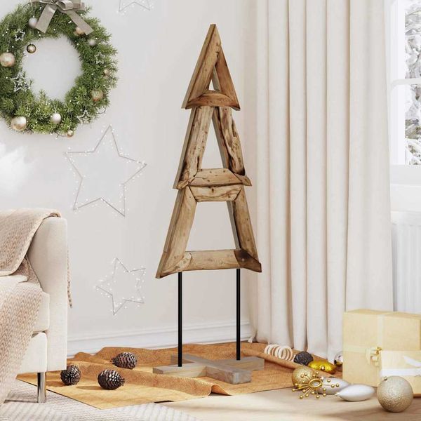 vidaXL Vianočný stromček so stojanom Hnedá 120 cm Tíkový masív
