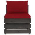 vidaXL 6-dielna záhradná súprava s podložkami sivé impregnované drevo