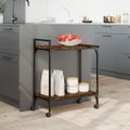 vidaXL Kuchynský vozík dymový dub 60,5x31x72,5 cm kompozitné drevo