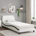 vidaXL Posteľ s matracom Dover bielo-čierna 90x200 cm umelá koža