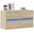 vidaXL TV nástenné skrinky s LED svetlami 2 ks dub sonoma 41x31x45 cm