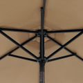 vidaXL Záhradný slnečník s LED oceľovou tyčou sivohnedý 225x225x212 cm