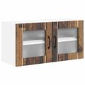 vidaXL Nástenný sklenený kabinet LUCCA Staré drevo 80 x 31 x 40 cm