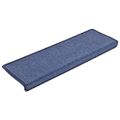 vidaXL Schodové rohože 30 ks 65x21x4 cm modré s obdĺžnikovým okrajom