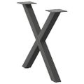 vidaXL Nohy konferenčného stolíka v tvare X, 2 ks, antracitové, 60 x (42-43) cm, oceľ