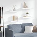 vidaXL Plávajúce nástenné police 4 ks, biele 60x23,5x3,8 cm, MDF