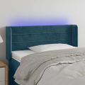 vidaXL Čelo postele s LED tmavomodré 83x16x78/88 cm zamat