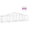 vidaXL Oblúkový gabionový kôš 25 ks 200x50x40/60 cm pozinkované železo