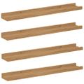 vidaXL Stenná polica Nástenná montáž 4 ks Hnedá 60 x 9 x 3 cm