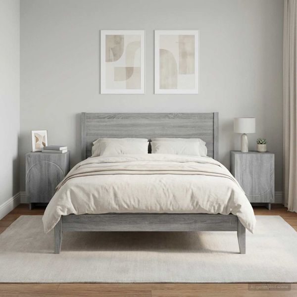 vidaXL Nočný stolík 2 pcs Sivý Sonoma 33,5 x 34,5 x 50 cm