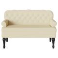 vidaXL Chesterfield lavica Krémová 119,5 x 64,5 x 75 cm Umelá koža