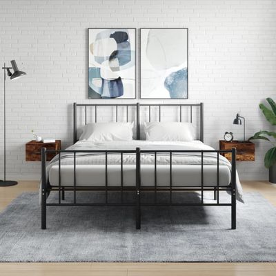 vidaXL Nástenné nočné stolíky 2 ks dymový dub 35x35x20 cm