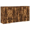 vidaXL Recepčný stôl dymový dub 200x50x103,5 cm kompozitné drevo
