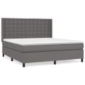 vidaXL Boxspring posteľ s matracom sivá 160x200 cm umelá koža