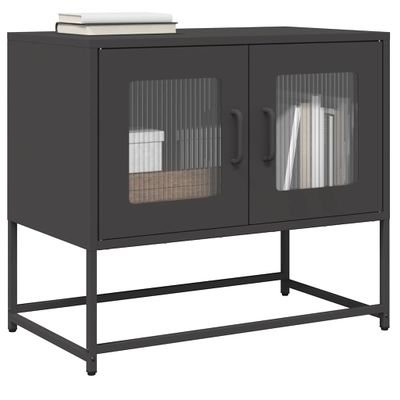 vidaXL TV skrinka Čierna 68x39x60,5 cm Oceľ valcovaná za studena