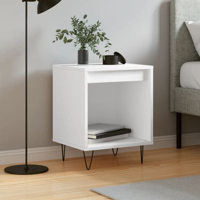 vidaXL Nočný stolík biely 40x35x50 cm spracované drevo