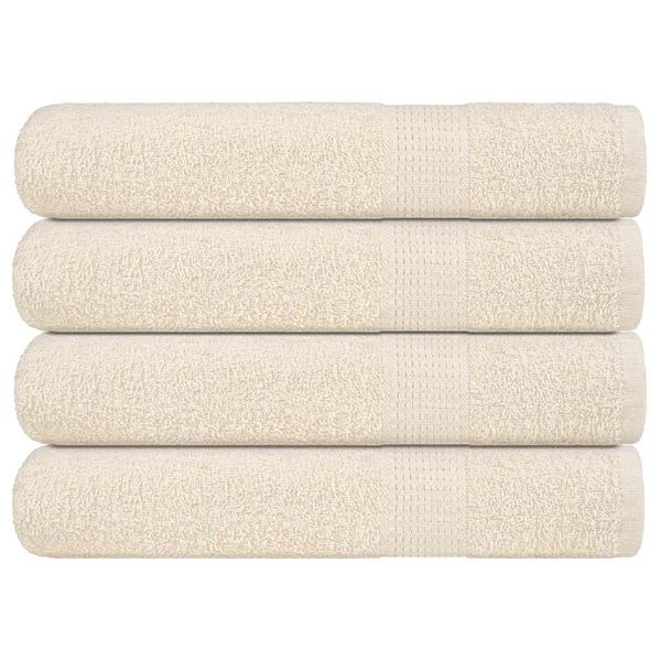 vidaXL Uteráky FROGN 4 ks krémové 100x200 cm 360 g/m²