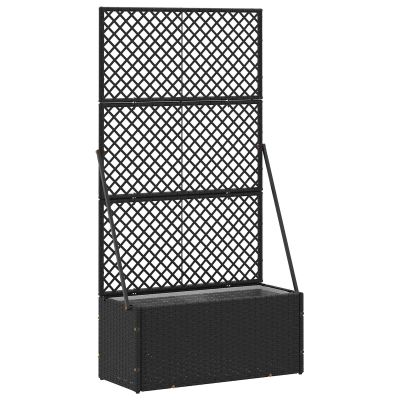 vidaXL Záhradná mriežka na kvetináče Čierny 70 x 30 x 135 cm Kov