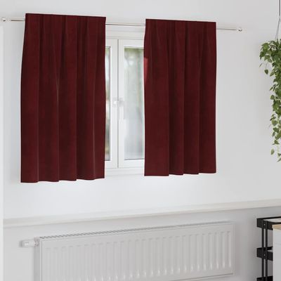 vidaXL Zatemňovacie závesy 2 pcs Víno červené 140 x 140 cm Zamat