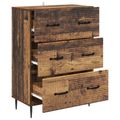 vidaXL Zásuvkový kabinet Staré drevo 66 x 34,5 x 89,5 cm