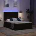 vidaXL LED úložná posteľ s matracom Čierna 140 x 190 cm Zamat