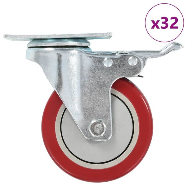 vidaXL Otočné kolieska 32 ks, 100 mm