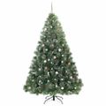 vidaXL Umelý vianočný stromček s 300 LED-i Zelená 240 cm PE a PVC