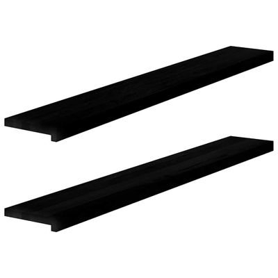 vidaXL Okenný parapet 2 ks hnedočierná 140x20x2 cm dubový masív