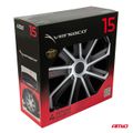 Poklice Evo 15" čierno-strieborná sada 4ks COLOR BOX