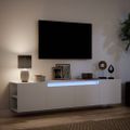 vidaXL TV nástenná skrinka s LED biela 180x31x39,5 cm