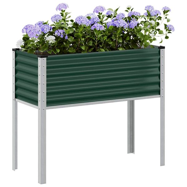 vidaXL Záhradný kvetináč zelený 100x45x90 cm oceľový