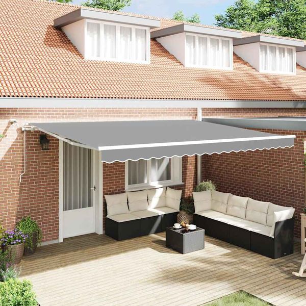 vidaXL Rám markízy so svetlami LED diódy Biela 450 × 300 cm Hliník