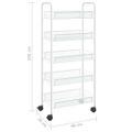 vidaXL Kuchynský vozík s 5 poschodiami biely 46x26x105 cm železný