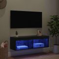 vidaXL TV nástenná skriňa 100 x 30 x 30 cm Čierny dub Kompozitné drevo