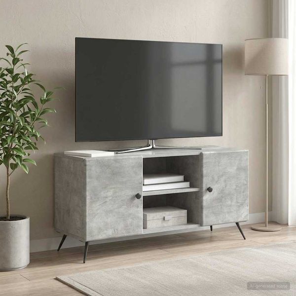 vidaXL TV skrinka Betónovo sivá 102 x 34,5 x 50 cm Kompozitné drevo
