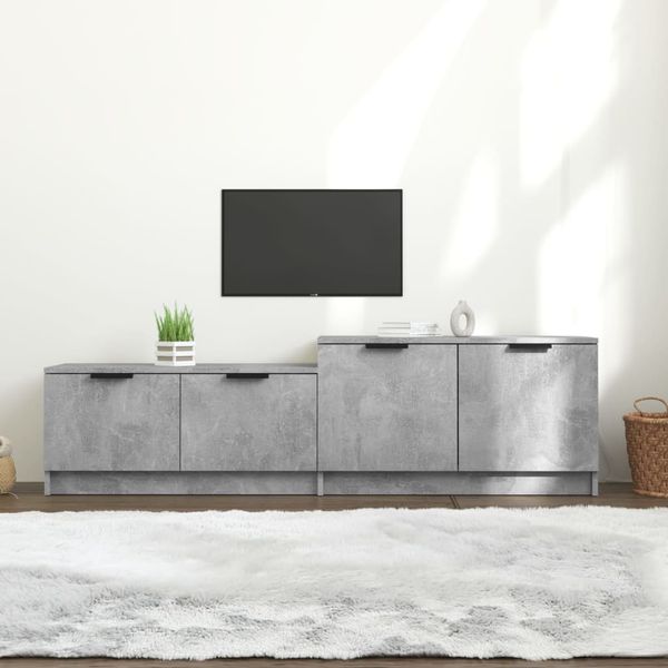 vidaXL TV stolík betónový sivý 158,5x36x45 cm spracované drevo