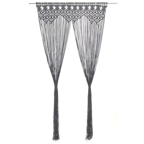 vidaXL Záclona macrame antracitová 140x240 cm bavlna