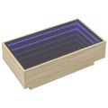vidaXL Konferenčný stolík s LED dub sonoma 90x50x30 cm kompozit. drevo