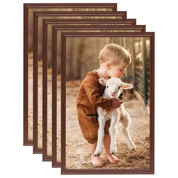 vidaXL Fotorámiky na stenu, koláž 5 ks, hnedé 50x70 cm, MDF
