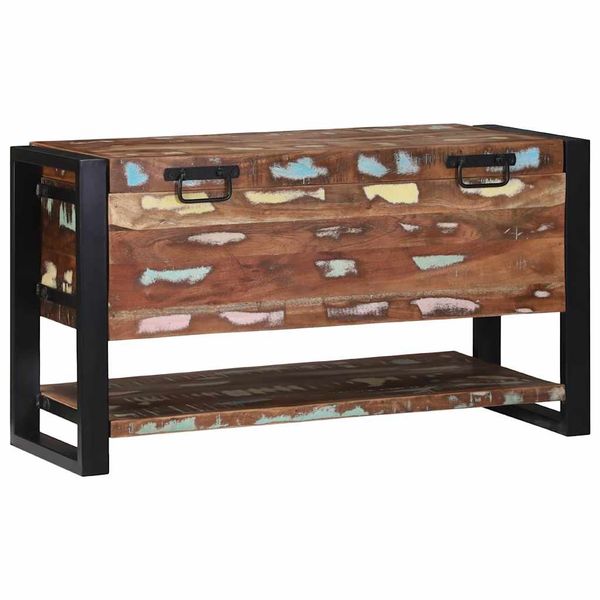 vidaXL Úložná krabica Viacfarebný 80 x 35 x 45 cm Recyklovaný masív