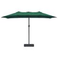 vidaXL Záhradný slnečník Zelená 385 x 209 x 244 cm Polyester a oceľ